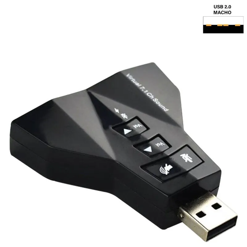 Adaptador de sonido USB Virtual 7.1 Channel